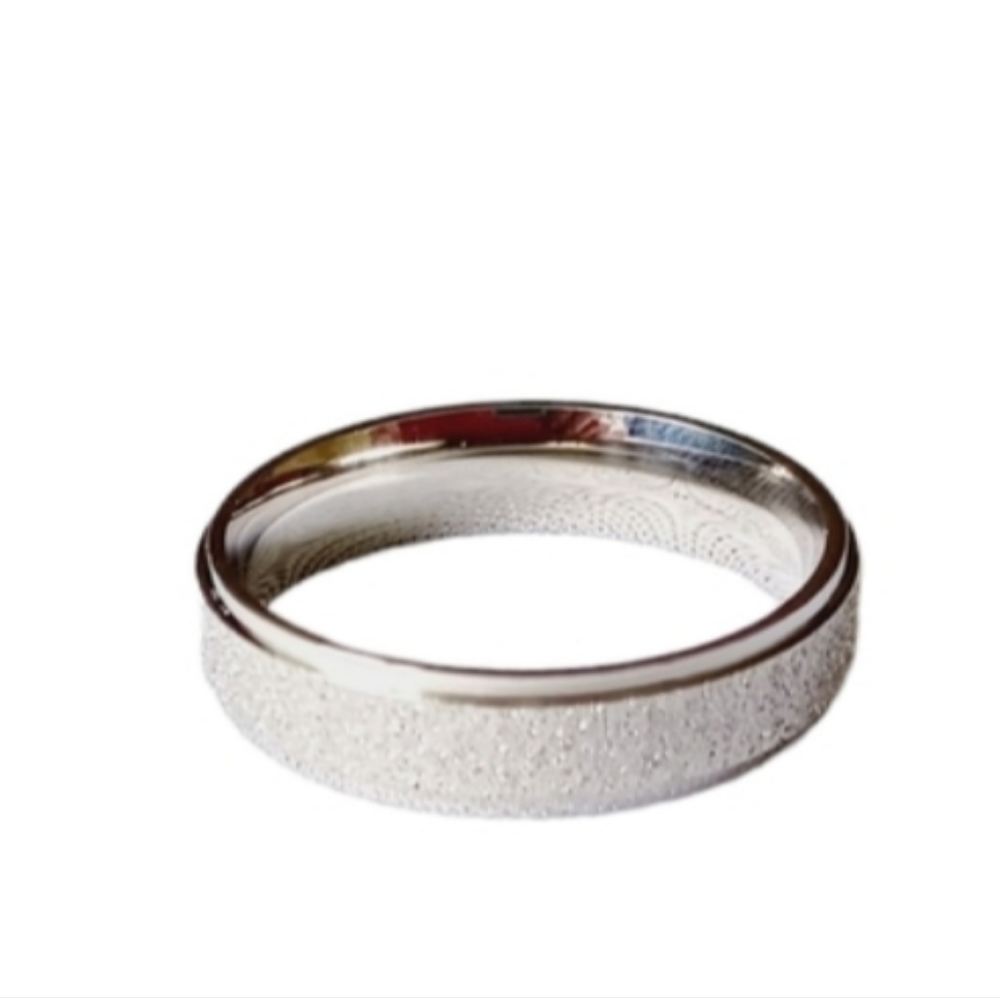 Silver Textured Stainless Steel Ring Engagement Wedding Band 6 7 8 9 10 11 12